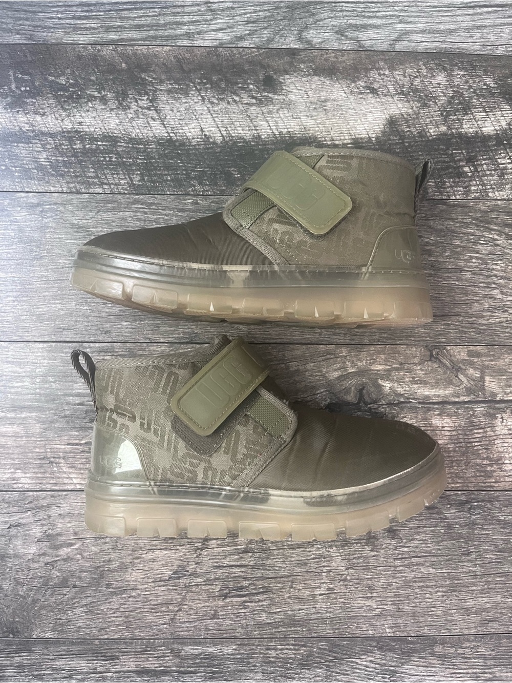 UGG Women's Neumel Graphic Monogram Clear Ankle Boots  Size 8